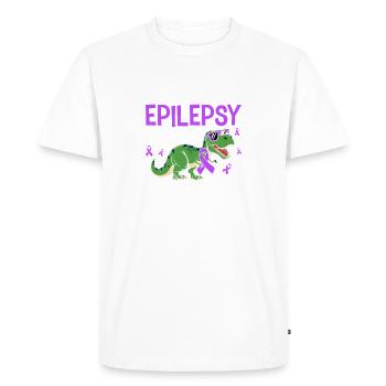Faisons de l’épilepsie un dinosaure drôle éteint - T-shirt Premium bio Homme - blanc - Devant - Nico (187cm)