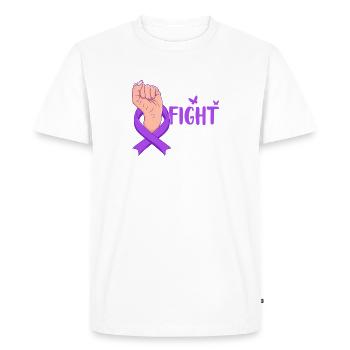 Son combat est mon combat contre l’épilepsie système nerveux - T-shirt Premium bio Homme - blanc - Devant - Nico (187cm)