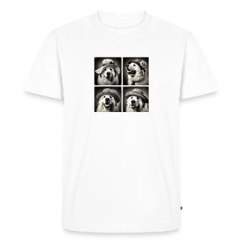 Grande Pyrénées Selfie Drôle Chapeaux Vintage Photo Sho - T-shirt Premium bio Homme - blanc - Devant - Nico (187cm)