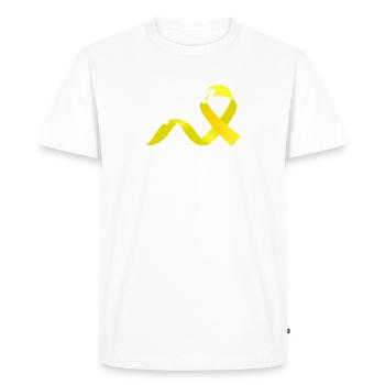 Escouade de soutien Ruban jaune Endométriose - T-shirt Premium bio Homme - blanc - Devant - Nico (187cm)