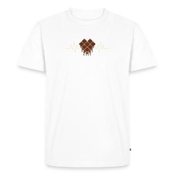 Chocolat Drôle Heartbeat Choco Sweet Tooth Cacao - T-shirt Premium bio Homme - blanc - Devant - Nico (187cm)
