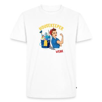 Pas pour le nettoyeur de ménage faible et drôle - T-shirt Premium bio Homme - blanc - Devant - Nico (187cm)