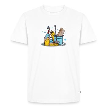 Cleaning Housekeeping Funny Maid Cleaner - Men's Premium Organic T-Shirt - white - Front - Nico (187cm)