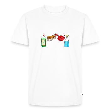 Reine de la propreté Funny Housekeeping Femme de ménage - T-shirt Premium bio Homme - blanc - Devant - Nico (187cm)