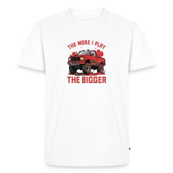 The More I Play With It The Bigger It Gets Funny - Men's Premium Organic T-Shirt - white - Front - Nico (187cm)
