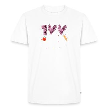 100 Days of School Funny Hundredth Day Of School - Men's Premium Organic T-Shirt - white - Front - Nico (187cm)