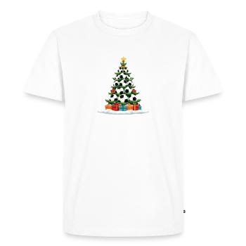Soccer Christmas Funny Xmas Tree Team Sports - Men's Premium Organic T-Shirt - white - Front - Nico (187cm)