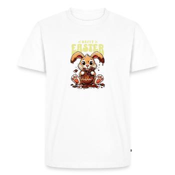 Enjoy Easter Bunny Chocolate - Men's Premium Organic T-Shirt - white - Front - Nico (187cm)