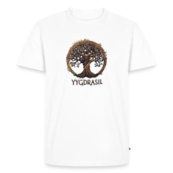 Viking Vikings YYgdrasil Arbre Ygdrasil Yggdrasil - T-shirt Premium bio Homme - blanc - Devant - Nico (187cm)