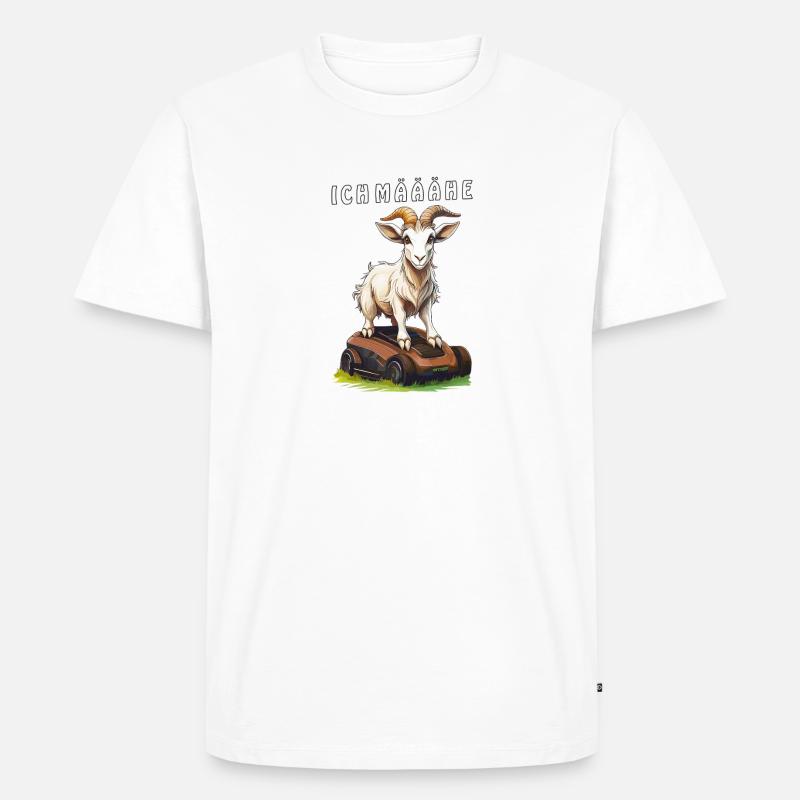 ZIEGE MÄHROBOTER ICH MÄÄÄHE - Männer Premium Bio T-Shirt - Weiß