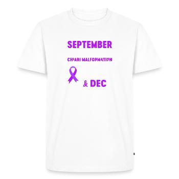 Chiari Malformation Awareness Month Purple Chiari - Men's Premium Organic T-Shirt - white - Front - Nico (187cm)