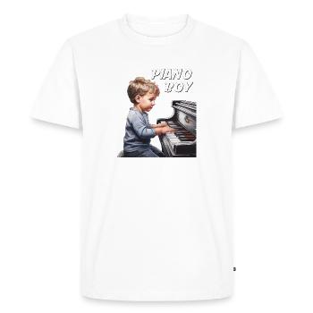 GARÇON PIANO - T-shirt Premium bio Homme - blanc - Devant - Nico (187cm)