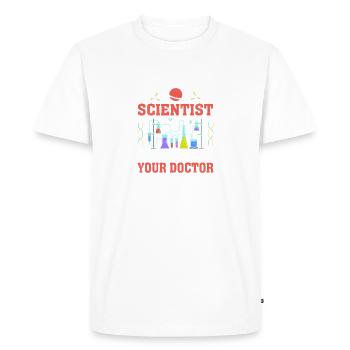 Scientifique de laboratoire clinique MLS Lab Funny - T-shirt Premium bio Homme - blanc - Devant - Nico (187cm)