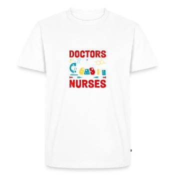 Technicien de laboratoire MLS CLS Technologue médical drôle - T-shirt Premium bio Homme - blanc - Devant - Nico (187cm)