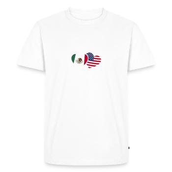 Fabriqué en Amérique avec des pièces mexicaines États-Unis Mexique - T-shirt Premium bio Homme - blanc - Devant - Nico (187cm)