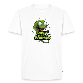 Ne mangez pas de vers pour sauver la planète - T-shirt Premium bio Homme - blanc - Devant - Nico (187cm)