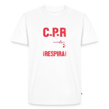 How Do You Say CPR In Spanish Funny EMT - Men's Premium Organic T-Shirt - white - Front - Nico (187cm)