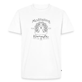 Meditating Since 2016 - 9 Years of Mindful Living - Men's Premium Organic T-Shirt - white - Front - Nico (187cm)