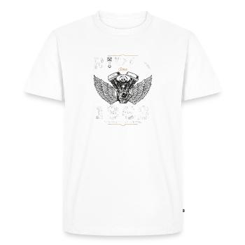 Rider Since 1963 - 62 Years, Still Burning Gas - Men's Premium Organic T-Shirt - white - Front - Nico (187cm)