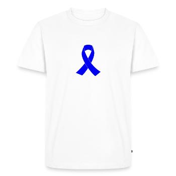 Colon Cancer Awareness Blue Ribbon Colonoscopy - Men's Premium Organic T-Shirt - white - Front - Nico (187cm)