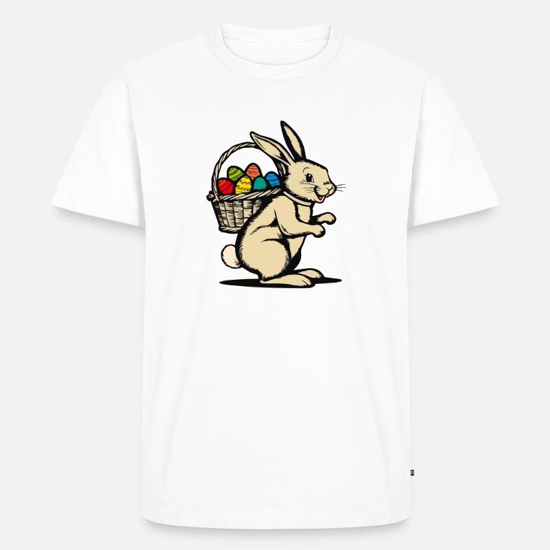 Retro Easter Bunny - Männer Premium Bio T-Shirt - Weiß