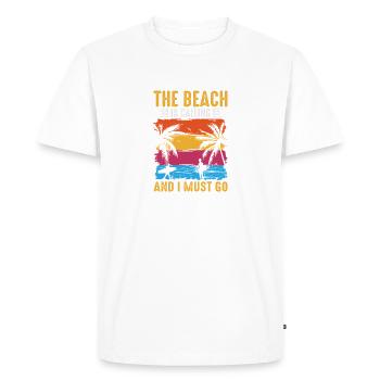 Beach Calling - Men's Premium Organic T-Shirt - white - Front - Nico (187cm)