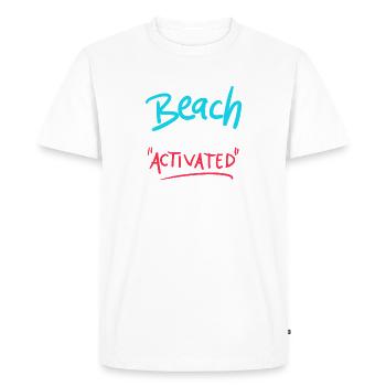 Beach Mode Activated - Men's Premium Organic T-Shirt - white - Front - Nico (187cm)