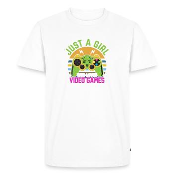 Girl Who Loves Video Games - Men's Premium Organic T-Shirt - white - Front - Nico (187cm)