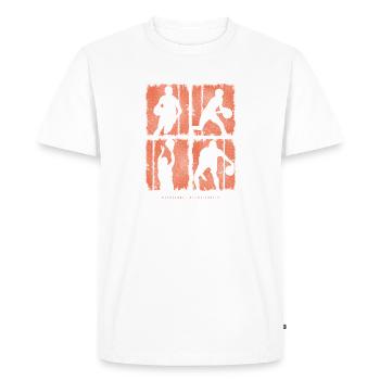 Silhouettes du championnat de basket-ball - T-shirt Premium bio Homme - blanc - Devant - Nico (187cm)