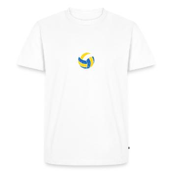 Le volleyball perce - T-shirt Premium bio Homme - blanc - Devant - Nico (187cm)