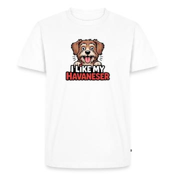 I like my Havanese dog love - Men's Premium Organic T-Shirt - white - Front - Nico (187cm)