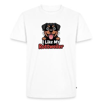 I like my Rottweiler Hundeliebe - Men's Premium Organic T-Shirt - white - Front - Nico (187cm)