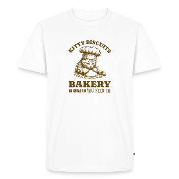 Kitty Biscuits Bakery We Knead Em You Need Em - Men's Premium Organic T-Shirt - white - Front - Nico (187cm)