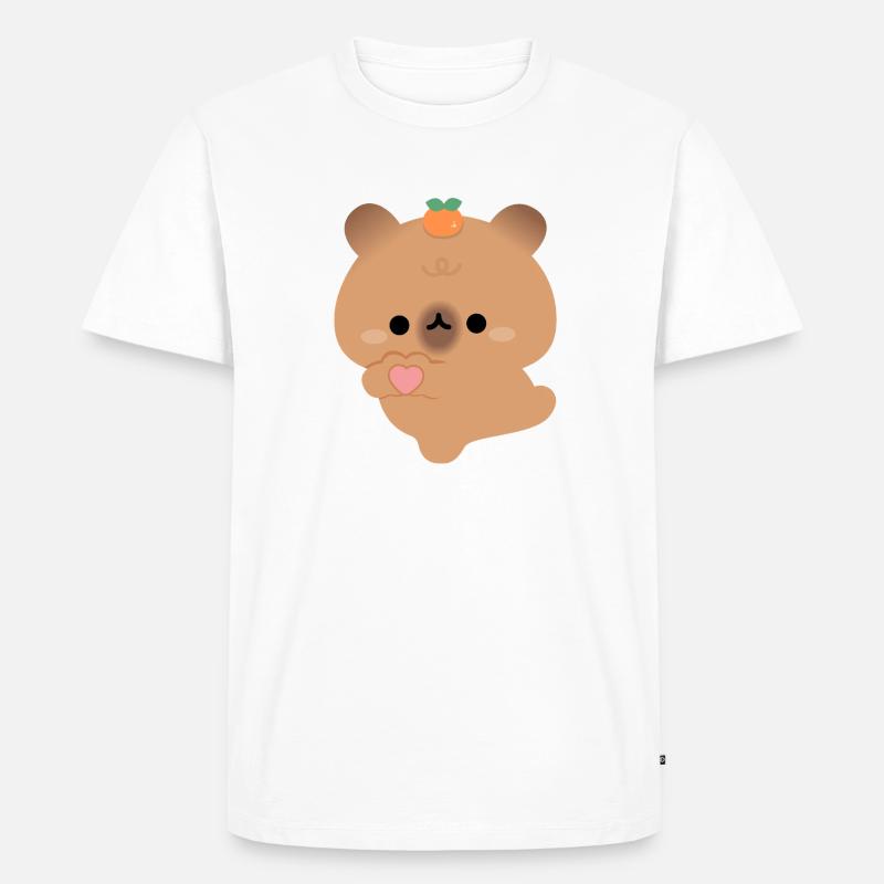 Liebe Capybara - Männer Premium Bio T-Shirt - Weiß