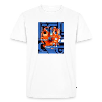 Creativ Octopus Blue Ocean Orange Abstract Art - Men's Premium Organic T-Shirt - white - Front - Nico (187cm)