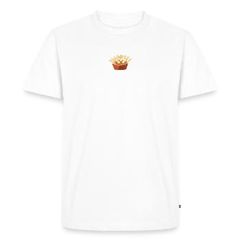 Restez calme et mangez de la poutine Poutine canadienne québécoise - T-shirt Premium bio Homme - blanc - Devant - Nico (187cm)