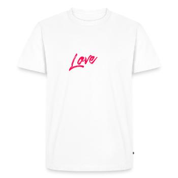 Aime-moi comme tu aimes le futsal Citation romantique d’un joueur - T-shirt Premium bio Homme - blanc - Devant - Nico (187cm)