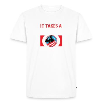 Il faut un héros pour être l’un de ces hommes qui part - T-shirt Premium bio Homme - blanc - Devant - Nico (187cm)