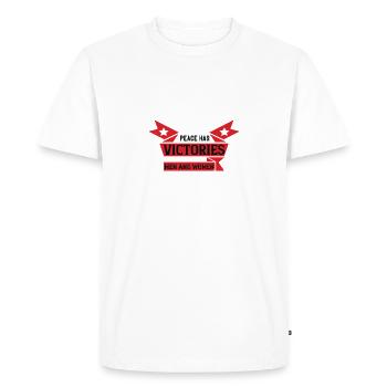 La paix a des victoires, mais il faut des hommes courageux et - T-shirt Premium bio Homme - blanc - Devant - Nico (187cm)