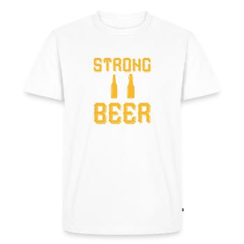 BIÈRE FORTE - T-shirt Premium bio Homme - blanc - Devant - Nico (187cm)