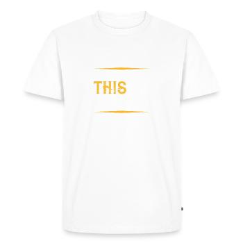 La bière a construit ce corps - T-shirt Premium bio Homme - blanc - Devant - Nico (187cm)