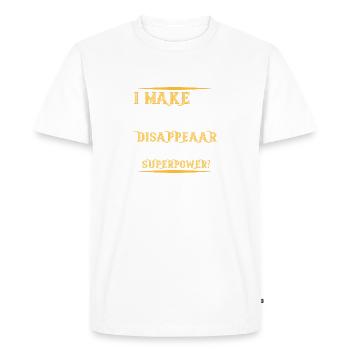 JE FAIS DE LA BIÈRE DISAPPEAAR QUEL EST VOTRE SUPERPOUVOIR - T-shirt Premium bio Homme - blanc - Devant - Nico (187cm)