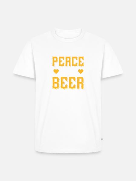 Frieden, Liebe, Bier - Männer Premium Bio T-Shirt - Weiß