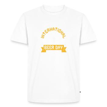 Journée internationale de la bière - T-shirt Premium bio Homme - blanc - Devant - Nico (187cm)