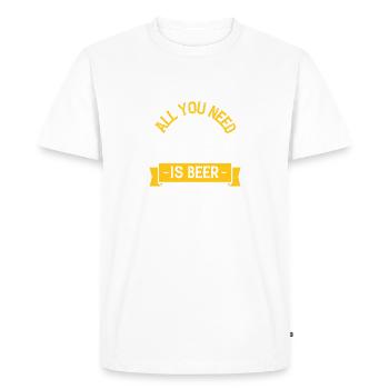 tout ce dont vous avez besoin est de la bière - T-shirt Premium bio Homme - blanc - Devant - Nico (187cm)
