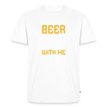 BIÈRE AVEC MOI - T-shirt Premium bio Homme - blanc - Devant - Nico (187cm)
