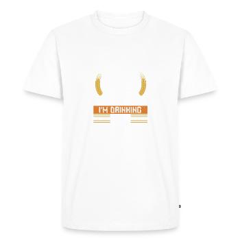 Je prends du poids de la bonne façon dont je bois de la bière - T-shirt Premium bio Homme - blanc - Devant - Nico (187cm)