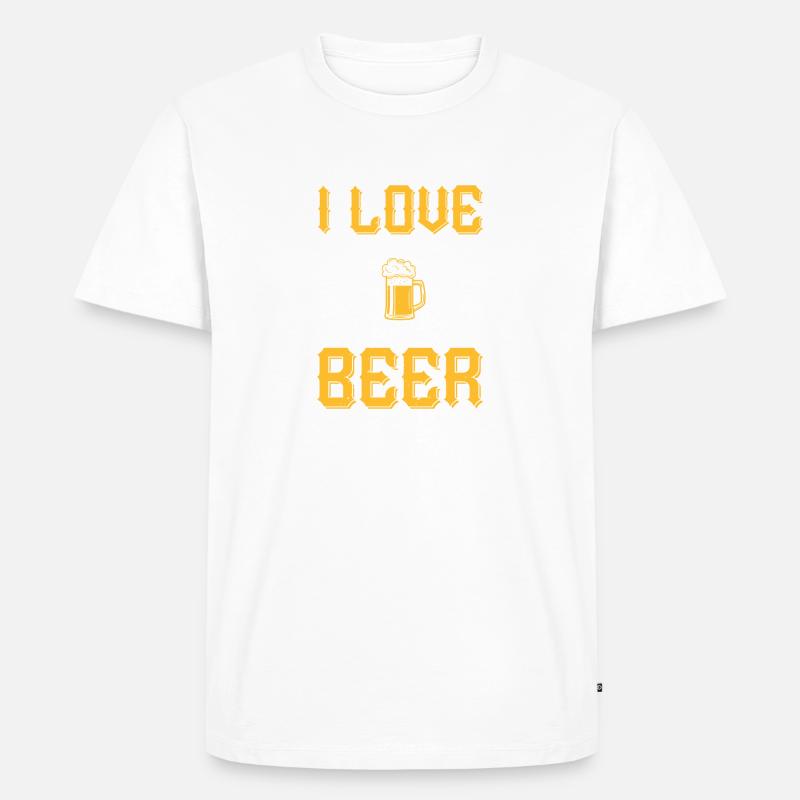 Ich liebe Bier - Männer Premium Bio T-Shirt - Weiß