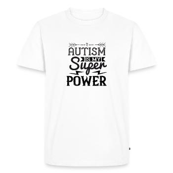 autism is my super power - Men's Premium Organic T-Shirt - white - Front - Nico (187cm)