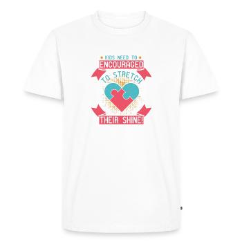 Les enfants ont besoin d’être encouragés à étirer leur éclat! - T-shirt Premium bio Homme - blanc - Devant - Nico (187cm)